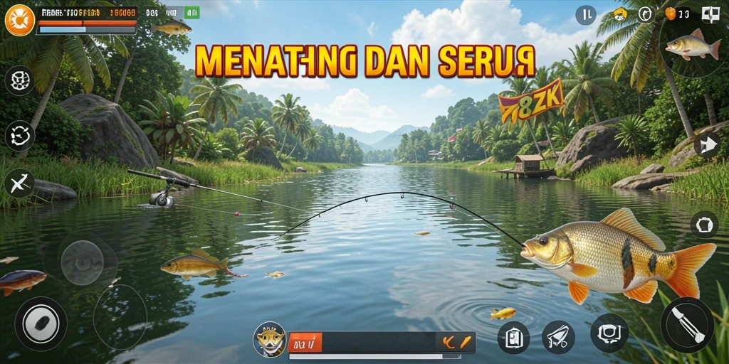 Tampilan gameplay memancing yang memukau dan menantang di 8ZK.