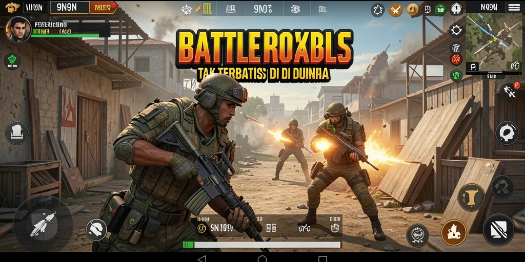 Screenshot dari gameplay seru 9N9N dalam aksi Battle Royale.