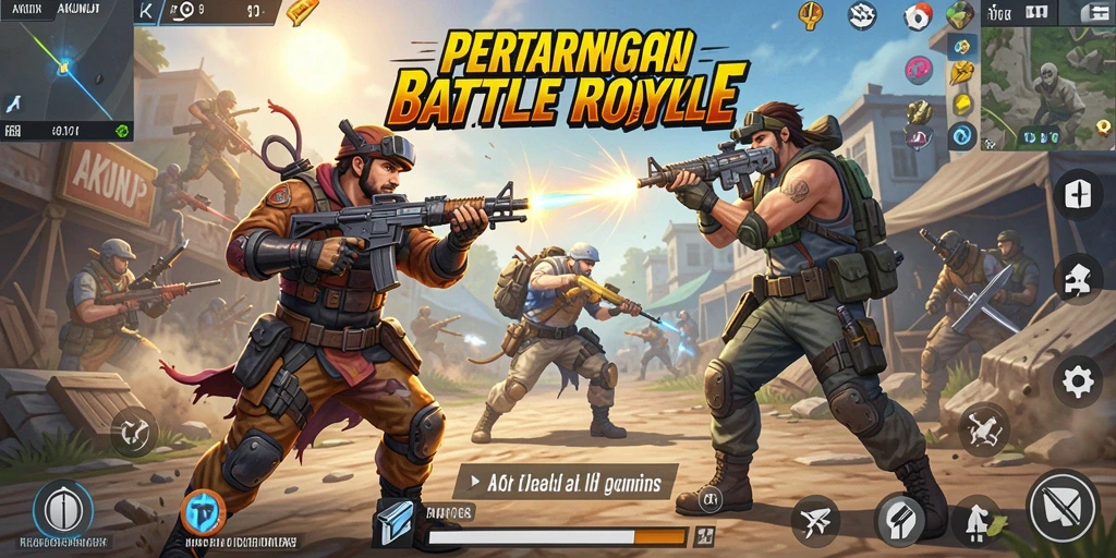 Gameplay seru di <strong>AKUNJP</strong> dengan aksi Battle Royale yang mendebarkan.
