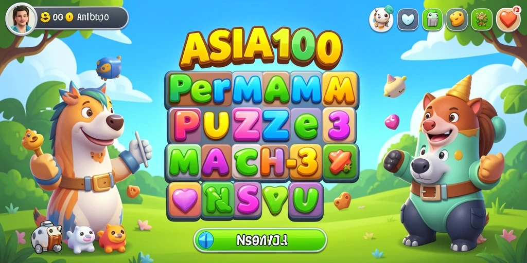 Screenshot gameplay ASIA100 menampilkan suasana seru permainan Match-3.