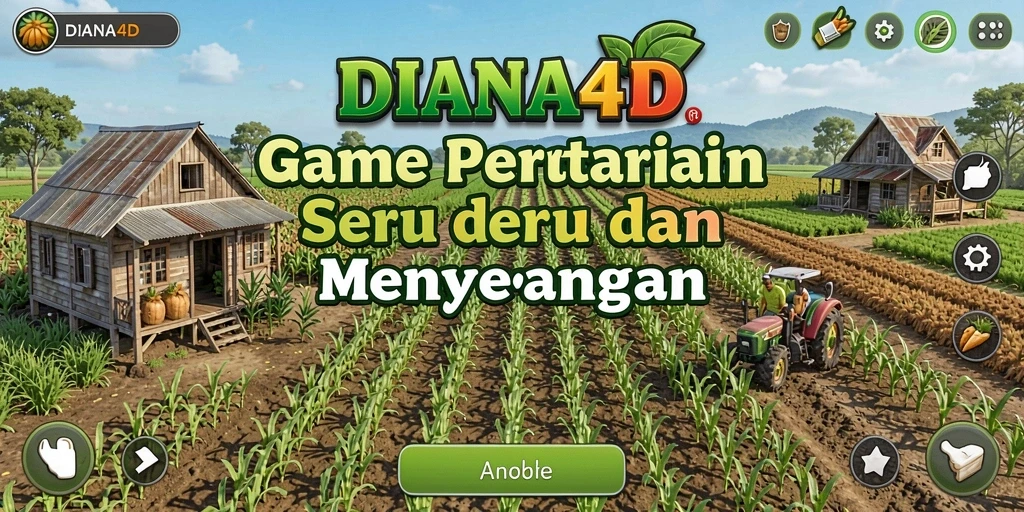 Tampilan gameplay seru DIANA4D dengan ladang yang indah.