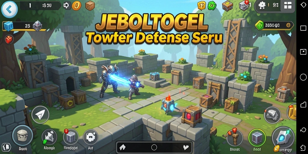 Tampilan gameplay seru di JEBOLTOGEL Tower Defense.