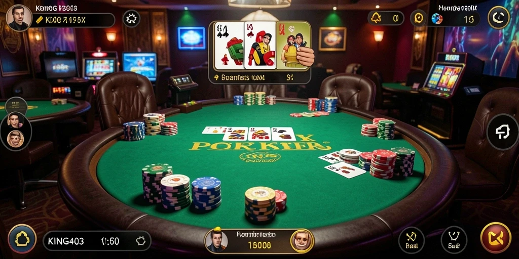 Tampilan gameplay poker mendebarkan di KING403.