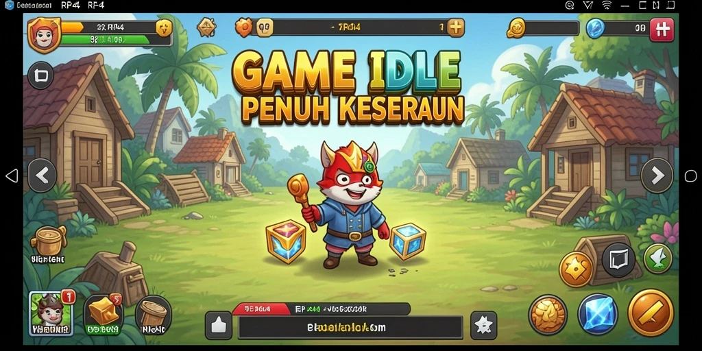 Screenshot gameplay menunjukkan aksi seru dalam game Idle RR44.