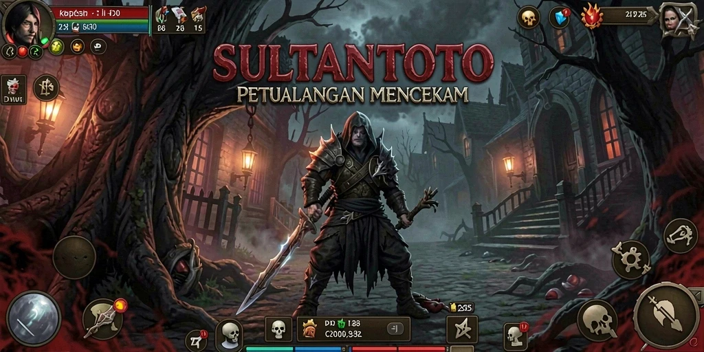 Gameplay SULTANTOTO menunjukkan suasana mencekam dan eksplorasi yang menegangkan.